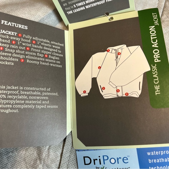 Frogg Toggs Jacket Men's Large Charcoal Gray Rain Light Waterproof Full Zip NWT - Picture 10 of 16